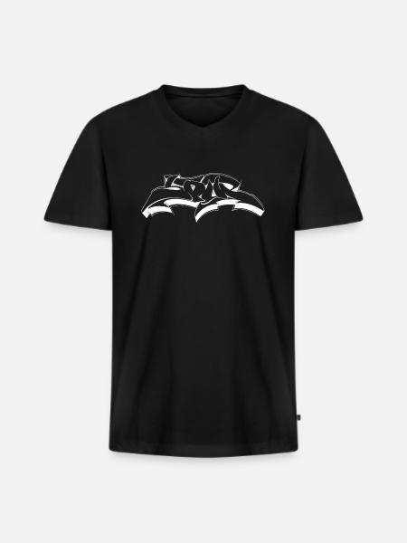 Graffiti wildstyle outline art gift - Men's Premium Organic T-shirt with V-neck - black
