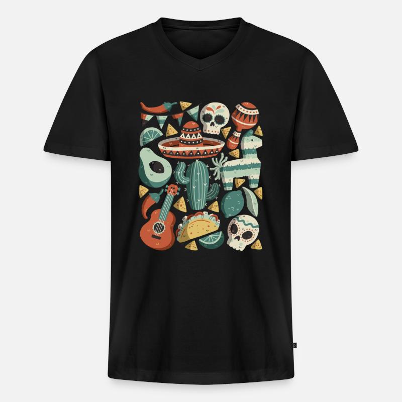 Cinco de Mayo - Männer Premium Bio T-Shirt mit V-Ausschnitt - Schwarz