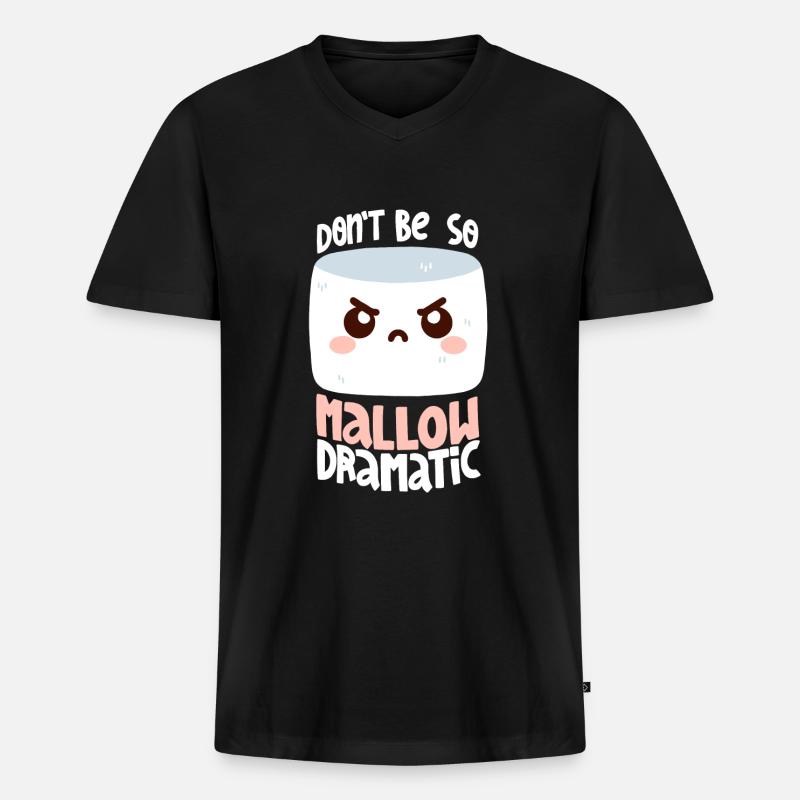 Melodramatisches Marshmallow - Männer Premium Bio T-Shirt mit V-Ausschnitt - Schwarz