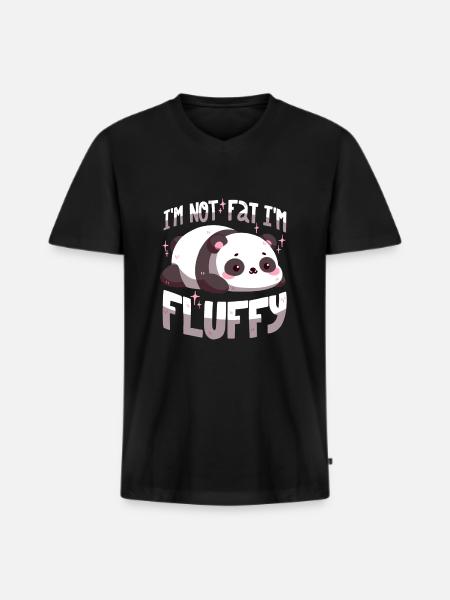 I'm not fat, I'm fluffy - Men's Premium Organic T-shirt with V-neck - black