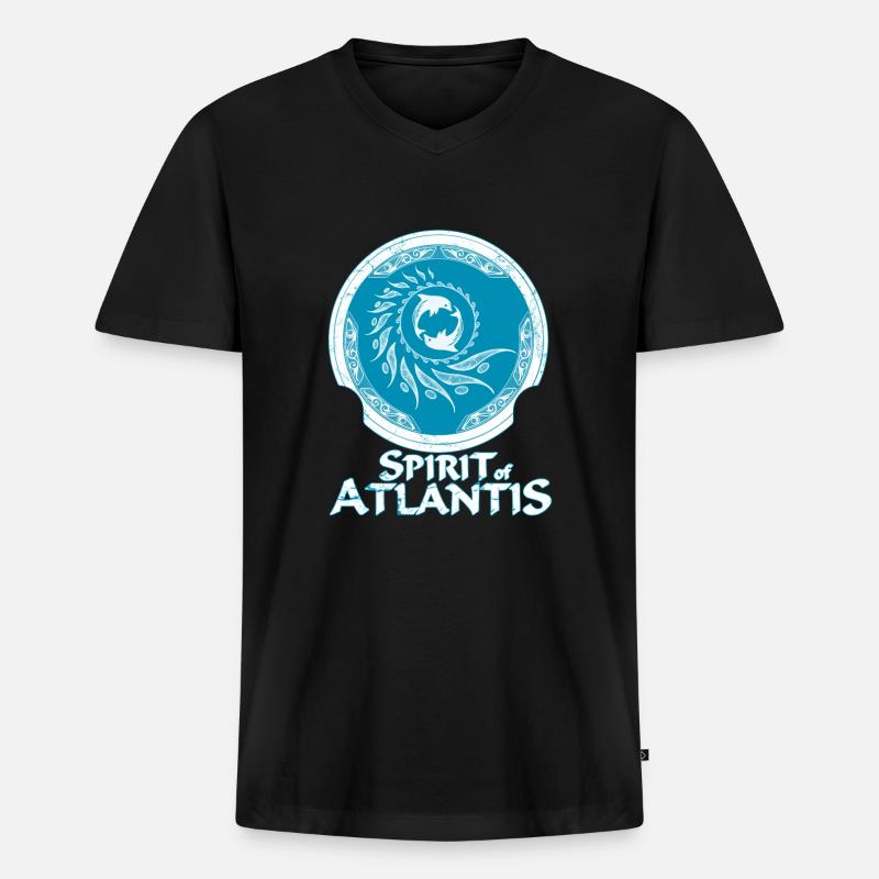 Delfine - Männer Premium Bio T-Shirt mit V-Ausschnitt - Schwarz