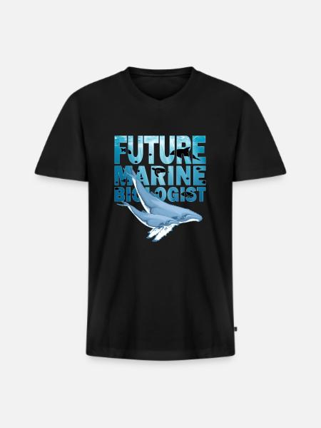 Humpback Whales Future Marine Biologist - Men's Premium Organic T-shirt with V-neck - black