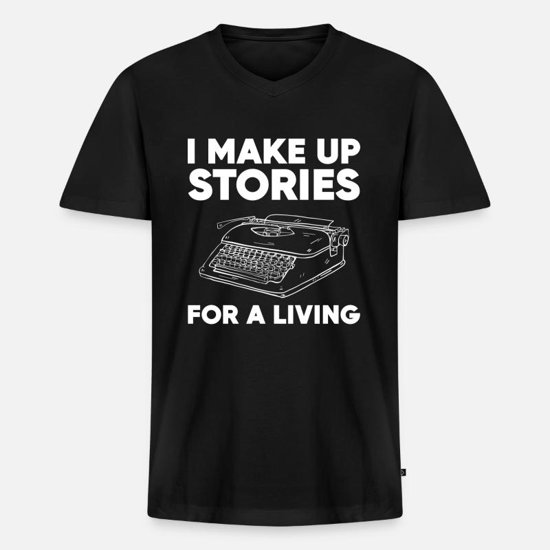 Autor - Männer Premium Bio T-Shirt mit V-Ausschnitt - Schwarz