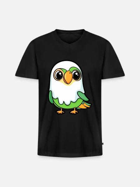 Parrot Halloween Funny Ghost - Men's Premium Organic T-shirt with V-neck - black
