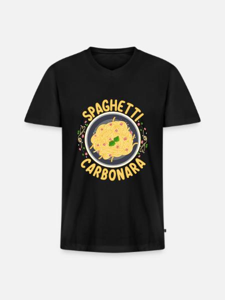 Spaghetti Carbonara | Pasta lovers cooks - Men's Premium Organic T-shirt with V-neck - black