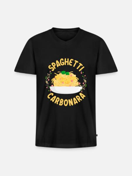 Spaghetti Carbonara | Pasta lovers cooks - Men's Premium Organic T-shirt with V-neck - black