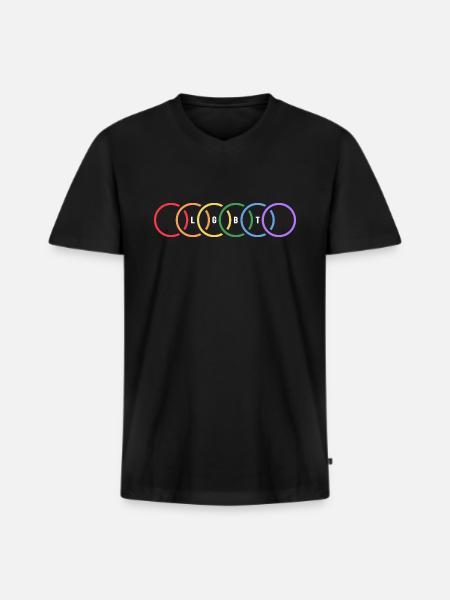 lgbt identity rainbow human - Men's Premium Organic T-shirt with V-neck - black