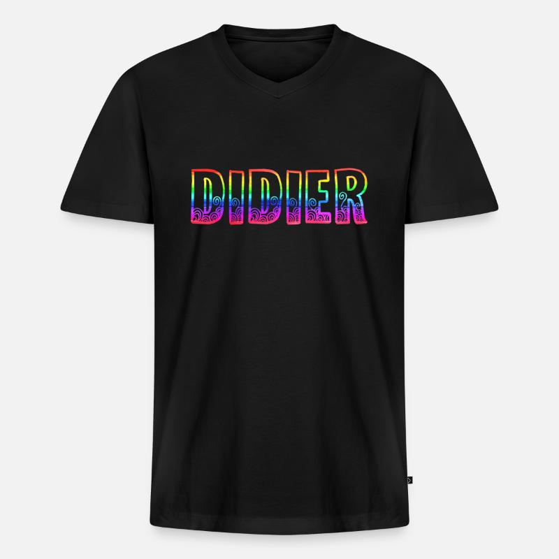 didier rs regenbogen - Männer Premium Bio T-Shirt mit V-Ausschnitt - Schwarz