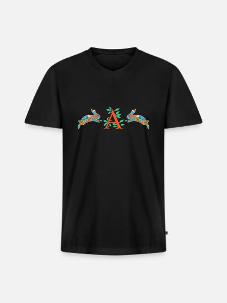 lapins e 4 a - T-shirt encolure en V Premium bio Homme - noir