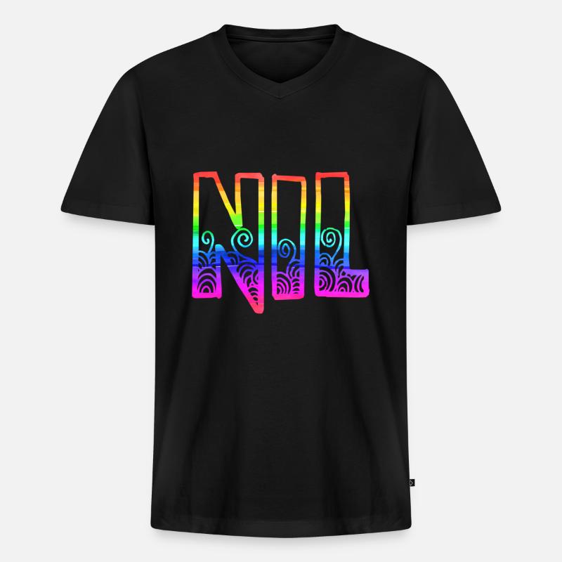 nil rs regenbogen - Männer Premium Bio T-Shirt mit V-Ausschnitt - Schwarz