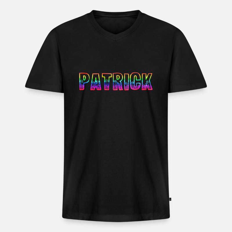 patrick rs regenbogen - Männer Premium Bio T-Shirt mit V-Ausschnitt - Schwarz