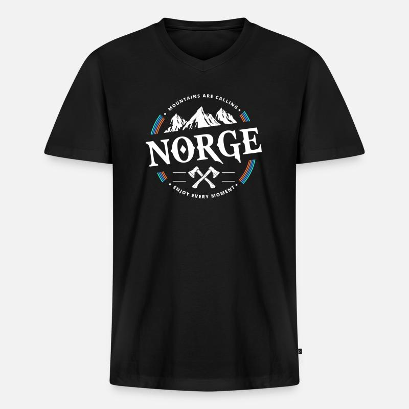 norge norwegen - Männer Premium Bio T-Shirt mit V-Ausschnitt - Schwarz