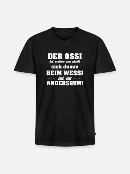 Ostdeutschland Ossi Ostdeutscher Geschenk - Männer Premium Bio T-Shirt mit V-Ausschnitt - Schwarz