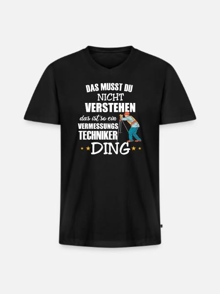 Vermesser Landvermesser - Männer Premium Bio T-Shirt mit V-Ausschnitt - Schwarz