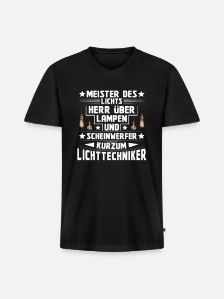 Veranstaltungstechniker Lichttechniker - Männer Premium Bio T-Shirt mit V-Ausschnitt - Schwarz
