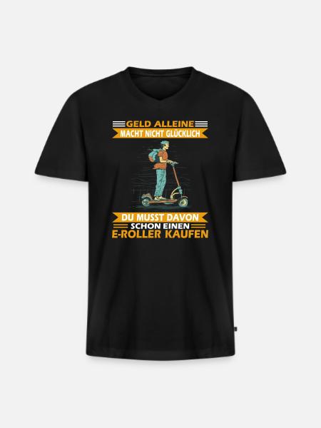 E-Roller Roller E-Scooter - Männer Premium Bio T-Shirt mit V-Ausschnitt - Schwarz