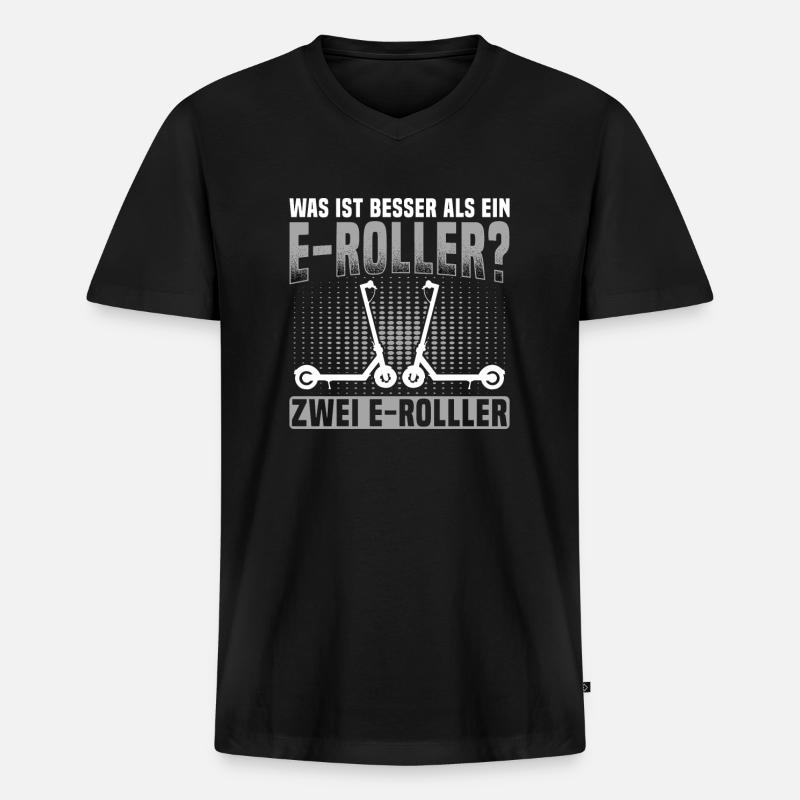 E-Roller Elektroroller - Männer Premium Bio T-Shirt mit V-Ausschnitt - Schwarz
