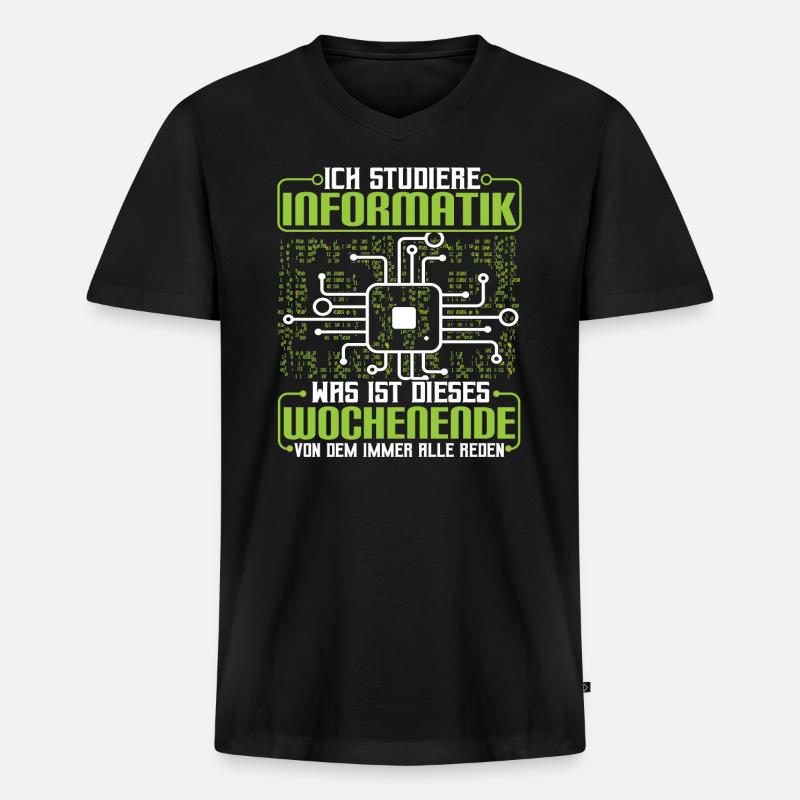Informatikstudent Programmierer - Männer Premium Bio T-Shirt mit V-Ausschnitt - Schwarz