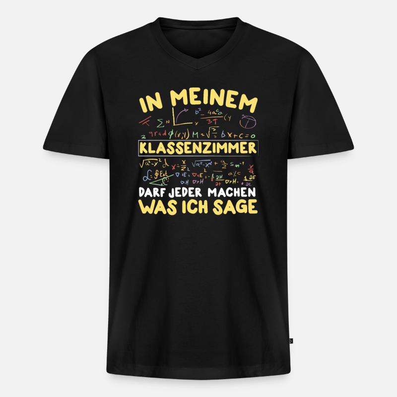 Lehrer Lehrerin Schule Klassenzimmer - Männer Premium Bio T-Shirt mit V-Ausschnitt - Schwarz