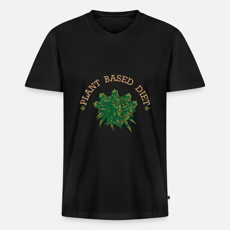 Cannabis Hanf THC 420 Diät - Männer Premium Bio T-Shirt mit V-Ausschnitt - Schwarz