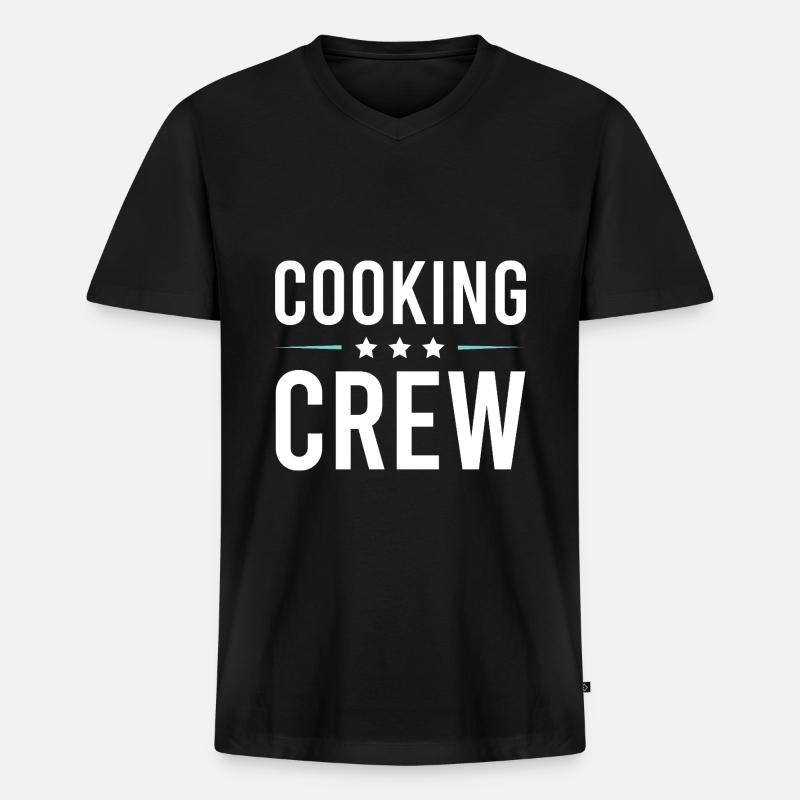 Cooking Crew - Männer Premium Bio T-Shirt mit V-Ausschnitt - Schwarz
