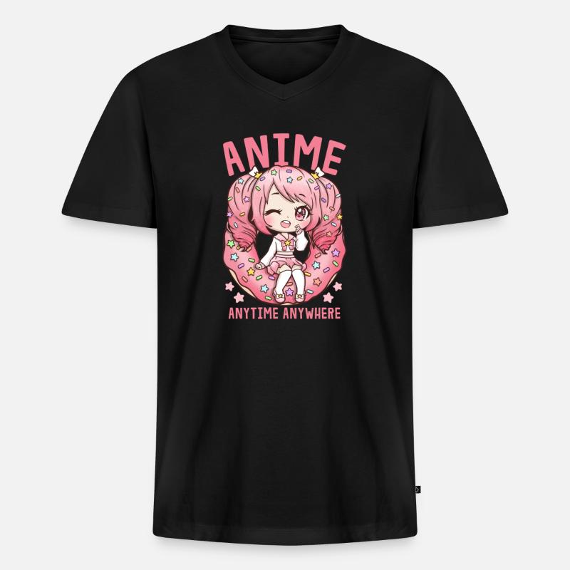 front 17391664892240580 - Männer Premium Bio T-Shirt mit V-Ausschnitt - Schwarz