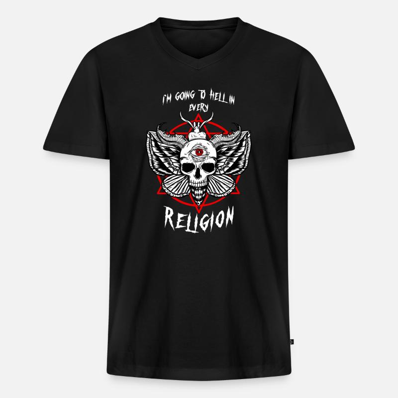 front 30631652950391329 - Männer Premium Bio T-Shirt mit V-Ausschnitt - Schwarz