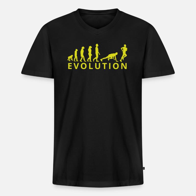 Evolution d'un athlète - T-shirt encolure en V Premium bio Homme - noir