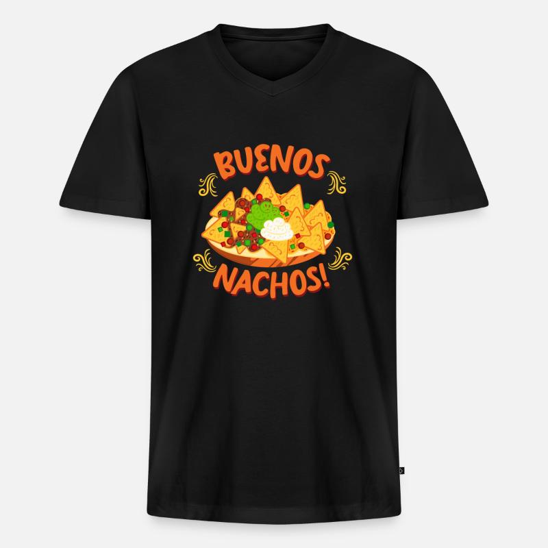 Buenos Nachos Mexico Essen - Männer Premium Bio T-Shirt mit V-Ausschnitt - Schwarz