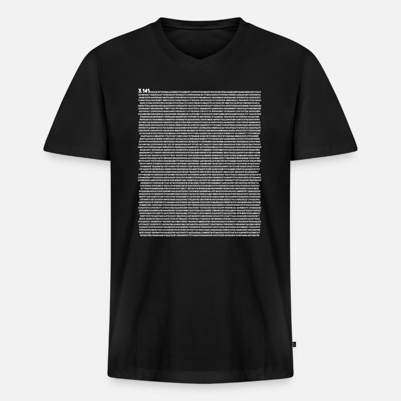 5000 Stellen von Pi - Männer Premium Bio T-Shirt mit V-Ausschnitt - Schwarz