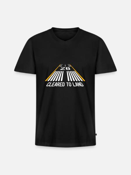Pilot plane captain departure - Men's Premium Organic T-shirt with V-neck - black