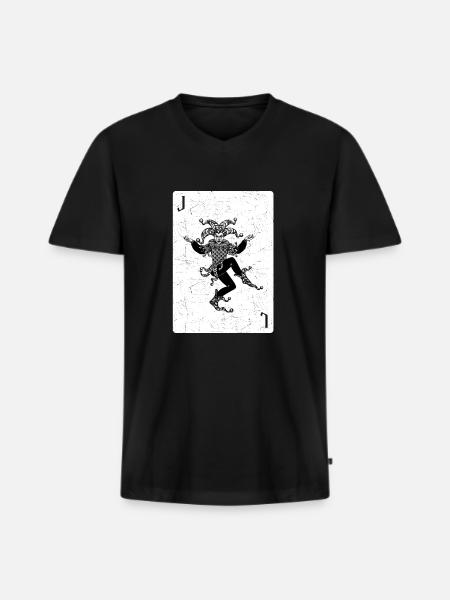 Joker Pokerface Casino - Men's Premium Organic T-shirt with V-neck - black