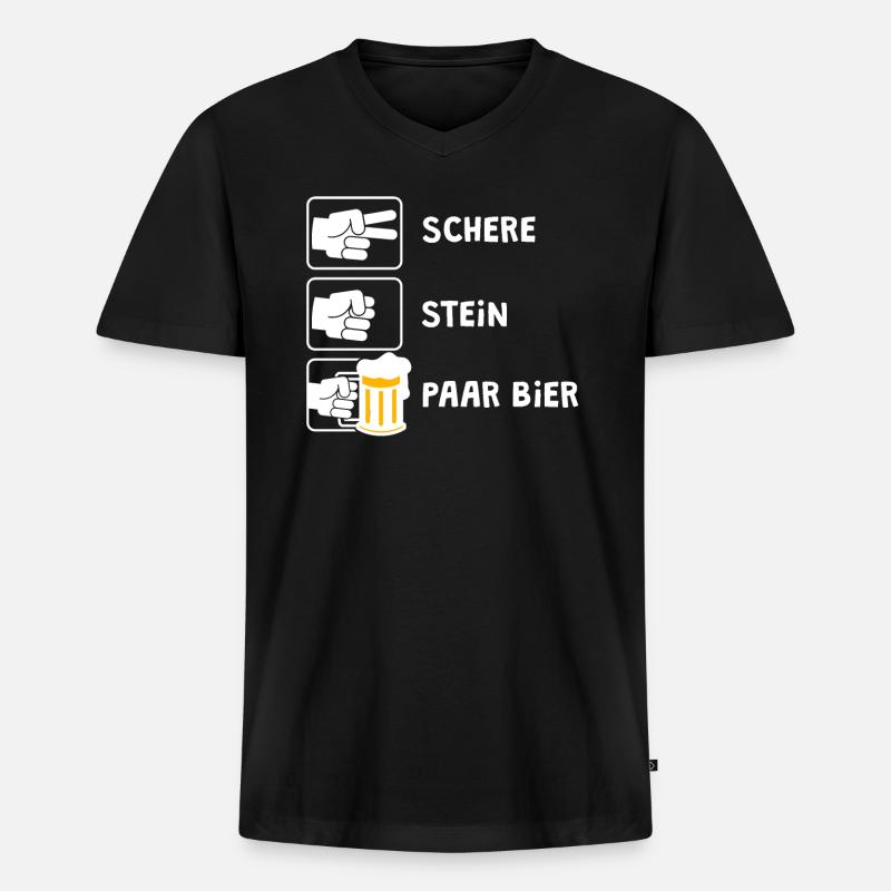 blockedName - Männer Premium Bio T-Shirt mit V-Ausschnitt - Schwarz