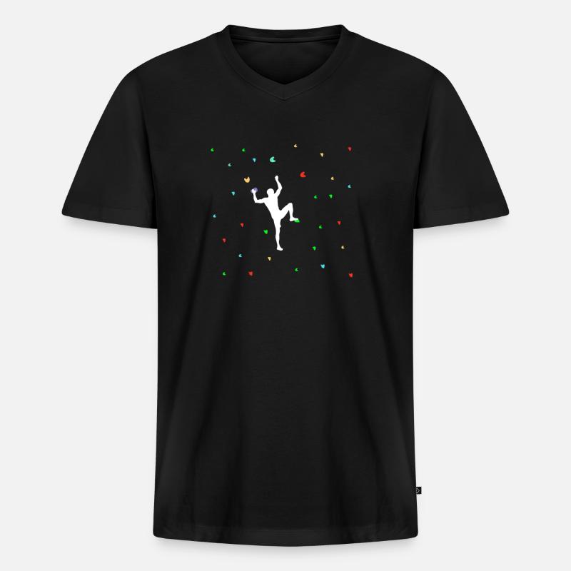Klettern Kletterwand - Männer Premium Bio T-Shirt mit V-Ausschnitt - Schwarz