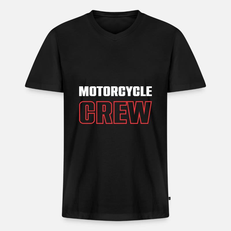 Motorcycle Crew - Männer Premium Bio T-Shirt mit V-Ausschnitt - Schwarz