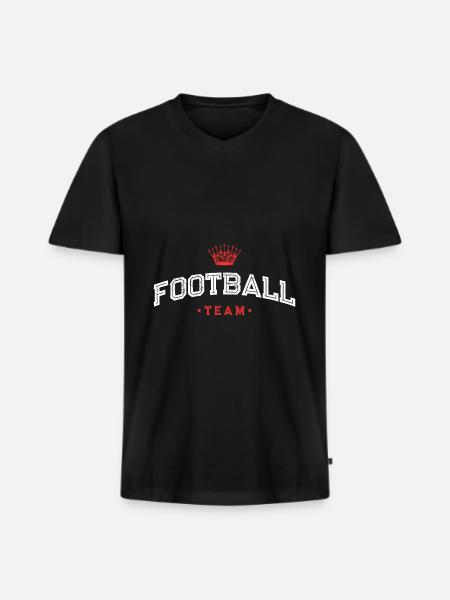 Football Team - Men's Premium Organic T-shirt with V-neck - black