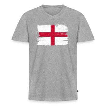 Inghilterra Bandiera England Flag Peace Vintage - Men's Premium Organic T-shirt with V-neck - heather grey - Front