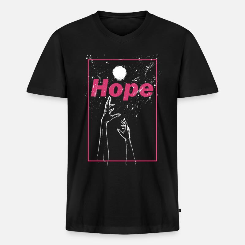 Hope-Grafik - Männer Premium Bio T-Shirt mit V-Ausschnitt - Schwarz