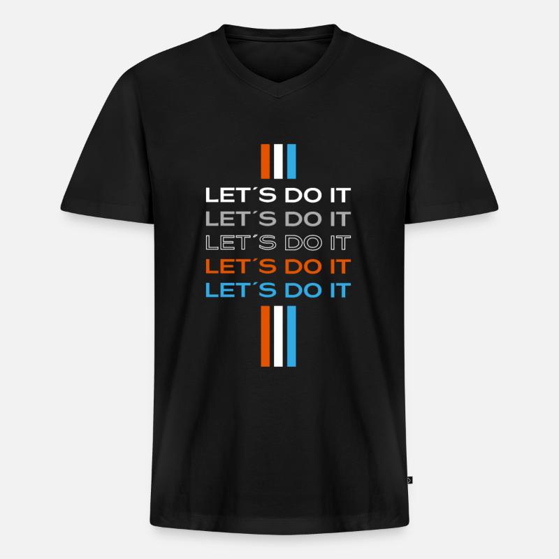 Lets do it - Männer Premium Bio T-Shirt mit V-Ausschnitt - Schwarz
