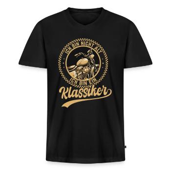 Ich Bin Nicht Alt Ich Bin Ein Klassiker Motorrad - Männer Premium Bio T-Shirt mit V-Ausschnitt - Schwarz - Vorne - Nico (187cm)