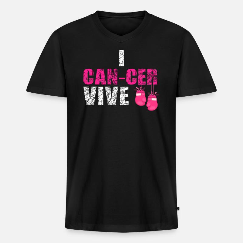 Brustkrebs Brustkrebs Loop - Männer Premium Bio T-Shirt mit V-Ausschnitt - Schwarz