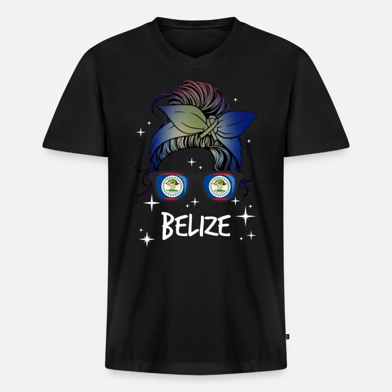 Belize - Männer Premium Bio T-Shirt mit V-Ausschnitt - Schwarz