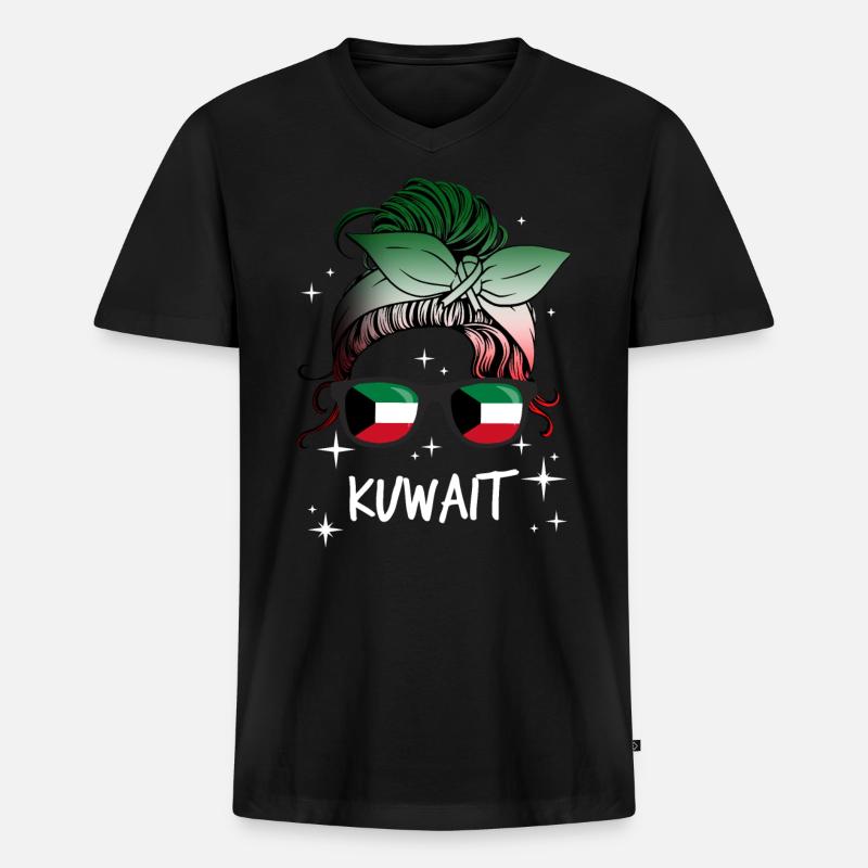 Kuwait - Männer Premium Bio T-Shirt mit V-Ausschnitt - Schwarz