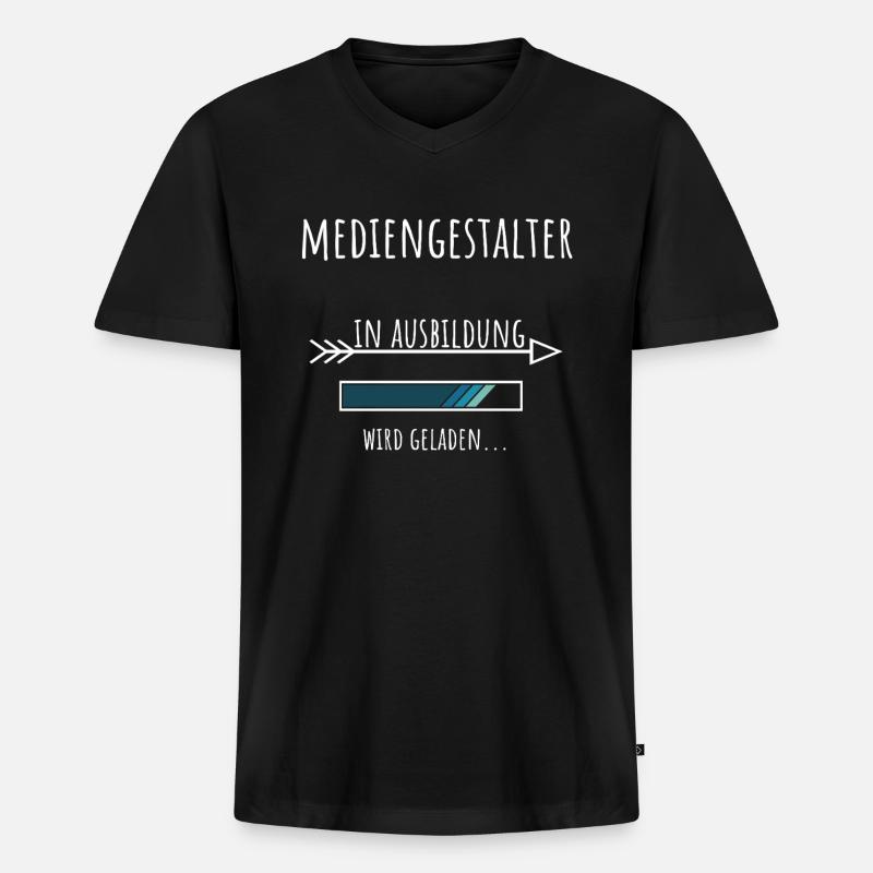 Mediengestalter Ausbildung Beruf Geschenk - Männer Premium Bio T-Shirt mit V-Ausschnitt - Schwarz