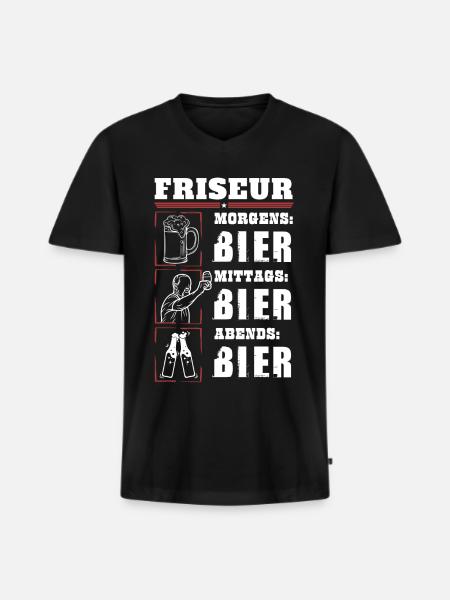 Mon quotidien de coiffeuse - T-shirt encolure en V Premium bio Homme - noir