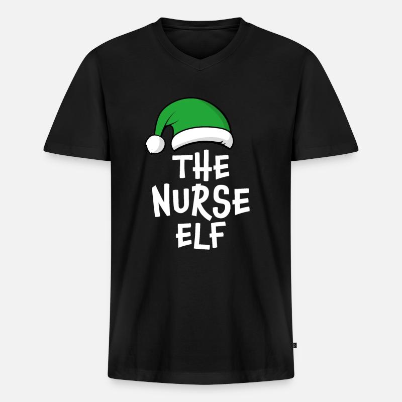 Die Krankenschwester Elf - Männer Premium Bio T-Shirt mit V-Ausschnitt - Schwarz
