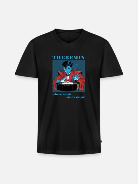 Theremin - Music is Magic - Men's Premium Organic T-shirt with V-neck - black