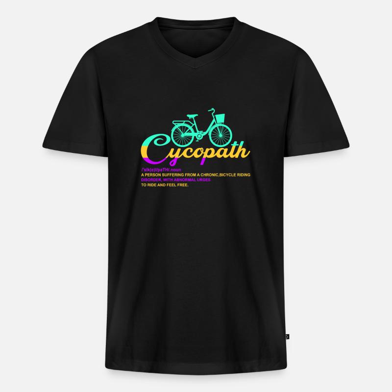 Cycopath Substantiv - Männer Premium Bio T-Shirt mit V-Ausschnitt - Schwarz