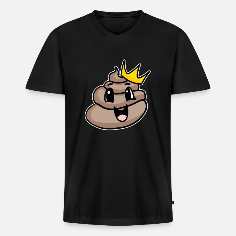 Kacke König - Männer Premium Bio T-Shirt mit V-Ausschnitt - Schwarz