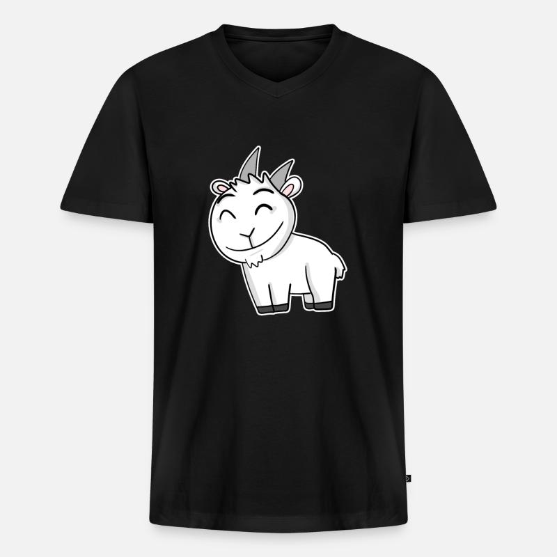 Ziegenbock Bock - Männer Premium Bio T-Shirt mit V-Ausschnitt - Schwarz